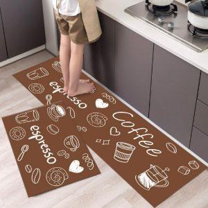 2 in 1 Anti-Slip Water Absorbent Kitchen Mat Set – Non-Slip Kitchen Floor Mat
