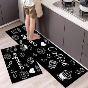 2 in 1 Anti-Slip Water Absorbent Kitchen Mat Set – Non-Slip Kitchen Floor Mat