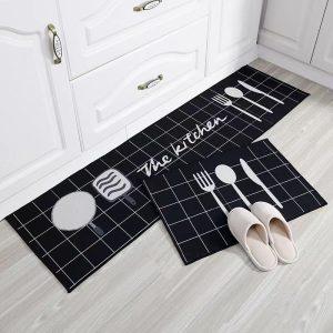2 in 1 Anti-Slip Water Absorbent Kitchen Mat Set – Non-Slip Kitchen Floor Mat