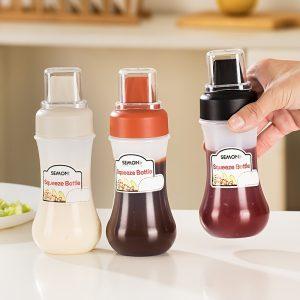 Squeeze Sauce Bottle – Refillable Salad Dressing, Ketchup, Jam & Honey Dispenser Bottle