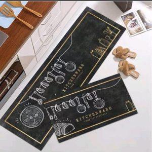 2 in 1 Anti-Slip Water Absorbent Kitchen Mat Set – Non-Slip Kitchen Floor Mat