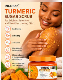 DR. DESS Turmeric Sugar Scrub Bath Brightening & Lightening Spa Scrub Exfoliating Body Scrub.
