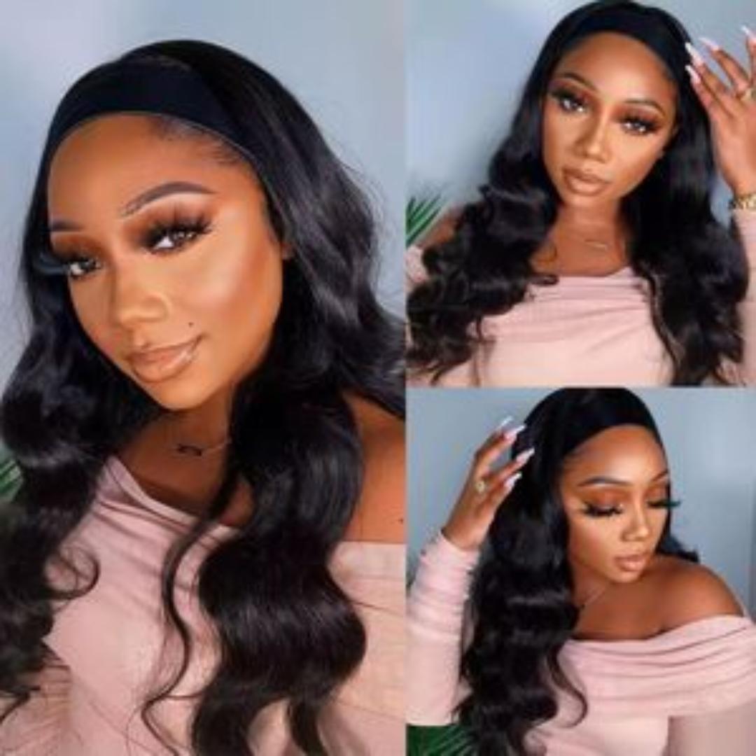 human blend headband wig