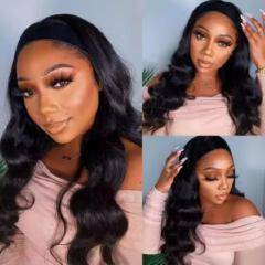 human blend headband wig