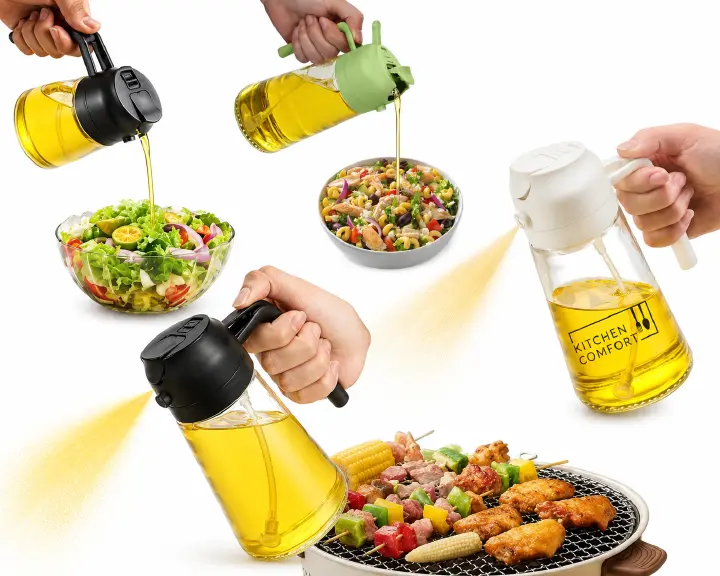 🔥🔥🔥2 way 450ml spray or pour  glass oil dispenser Available and affordable 🔥🔥🔥
