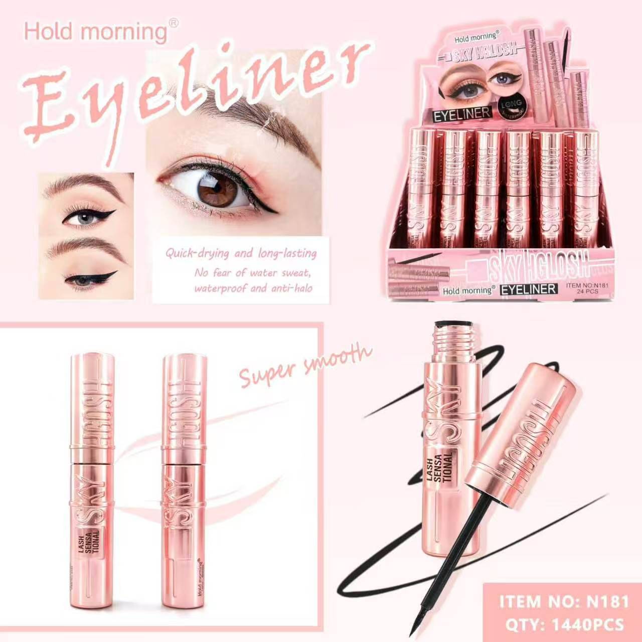 Black makeup Eyeliner Hold morning Eyeliner + Free Eyebrow pencil