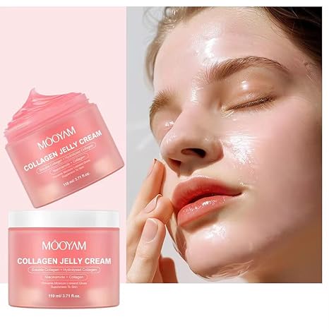 Collagen Jelly Cream - Anti-Aging Face Moisturizer with Niacinamide & Hyaluronic Acid, Hydrolyzed Collagen for Wrinkles & Hydration