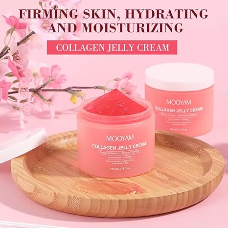 Collagen Jelly Cream - Anti-Aging Face Moisturizer with Niacinamide & Hyaluronic Acid, Hydrolyzed Collagen for Wrinkles & Hydration