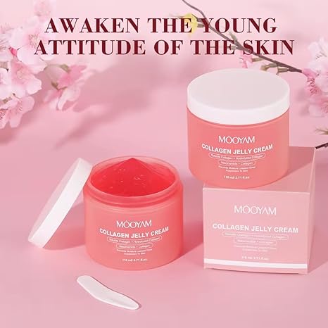 Collagen Jelly Cream - Anti-Aging Face Moisturizer with Niacinamide & Hyaluronic Acid, Hydrolyzed Collagen for Wrinkles & Hydration