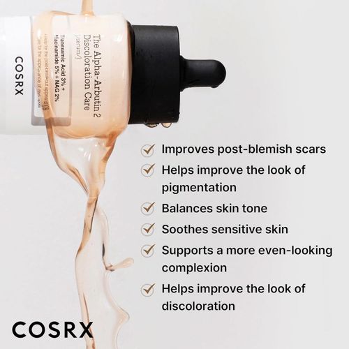 COSRX 2% Alpha Arbutin Discoloration Care Serum -  Niacinamide, Glutathione, Tranexamic Acid Serum to Target Dark Spots & Uneven Skin Tone, Hyperpigmentation, Dark Spot Care