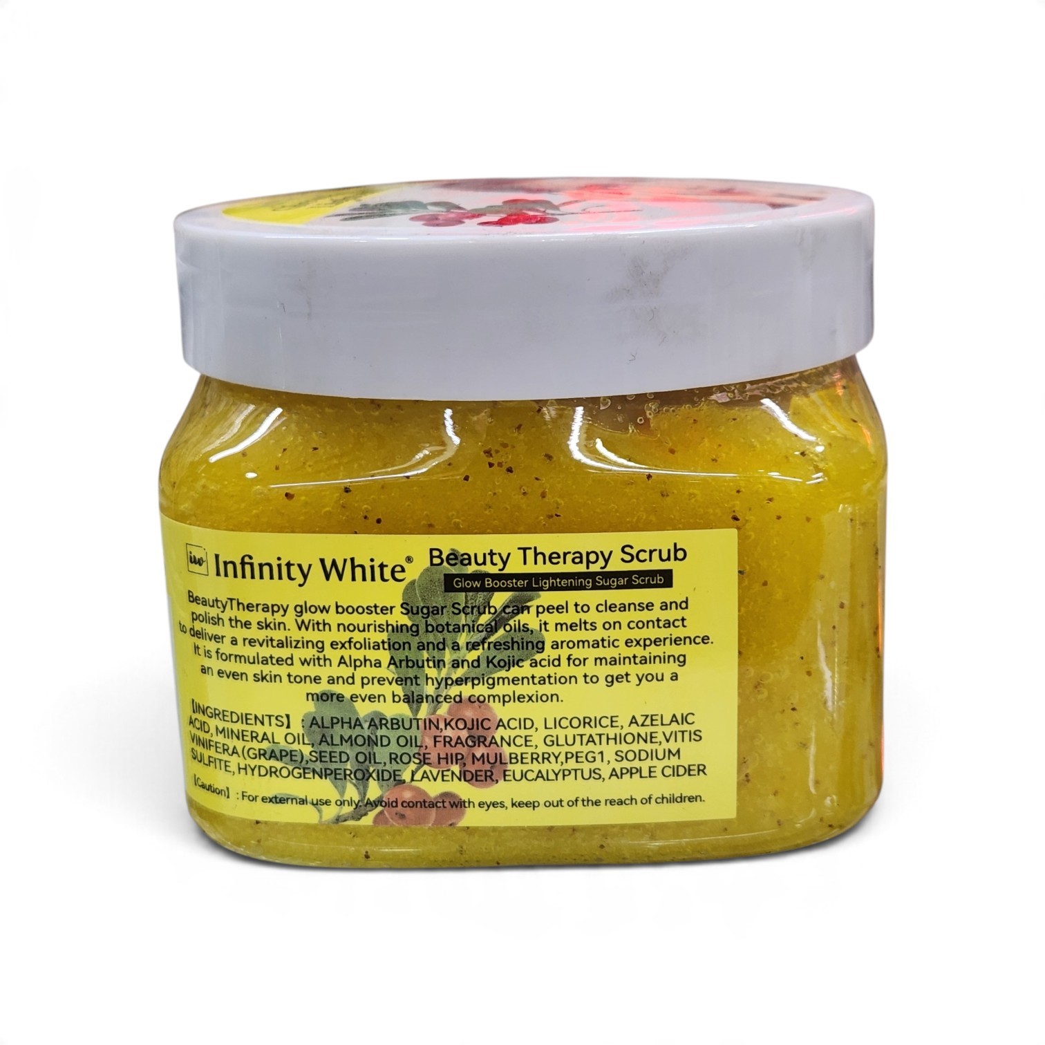 Glow Booster Lightening Sugar Scrub - Sunburn Removal, Stretch marks, Green Vein, Skin Repair, Fades Odor, 7x Whitening - 680ml