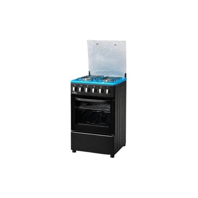 OLELON 50x55 Standing Cooker – 3 Gas + 1 Electric Hotplate, Electric Oven & Grill, Auto Ignition, Stainless Steel Free Standing Cooker
