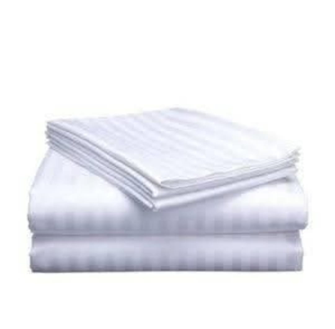 🛏️✨ White Striped Bedsheet – Pure Cotton (TC Brand) ✨🛏️
Transform your bedroom with this elegant hotel-style white striped bedsheet made from premium pure cotton for maximum comfort and luxury.