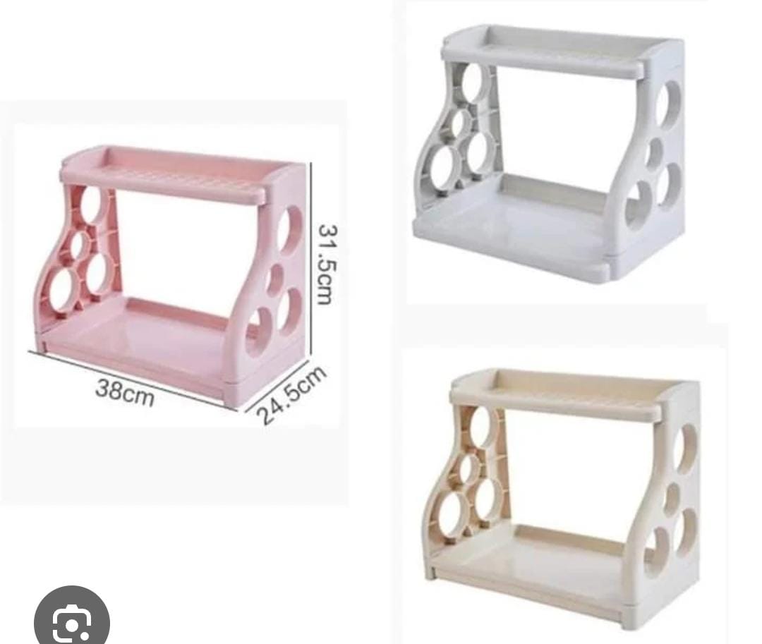 Double Layer Spice Rack - Multifunctional Kitchen Organizer with Side Pockets