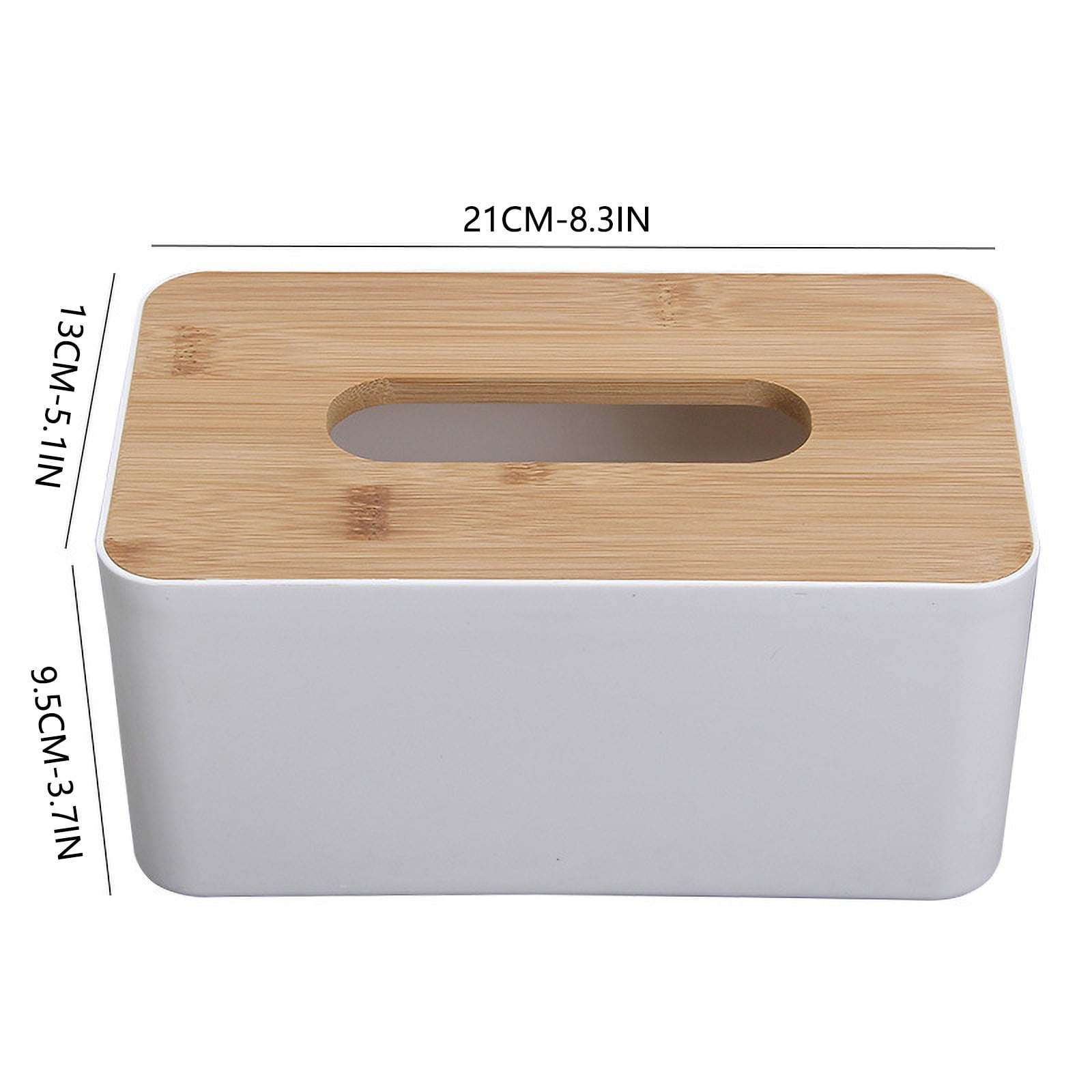 Bamboo Wood Tissue Box with Leather Rectangular Serviette Holder Elegant Decorative Napkin Storage Box for Home Office Living Room Car Modern Durable Stylish Tissue Dispenser Cover