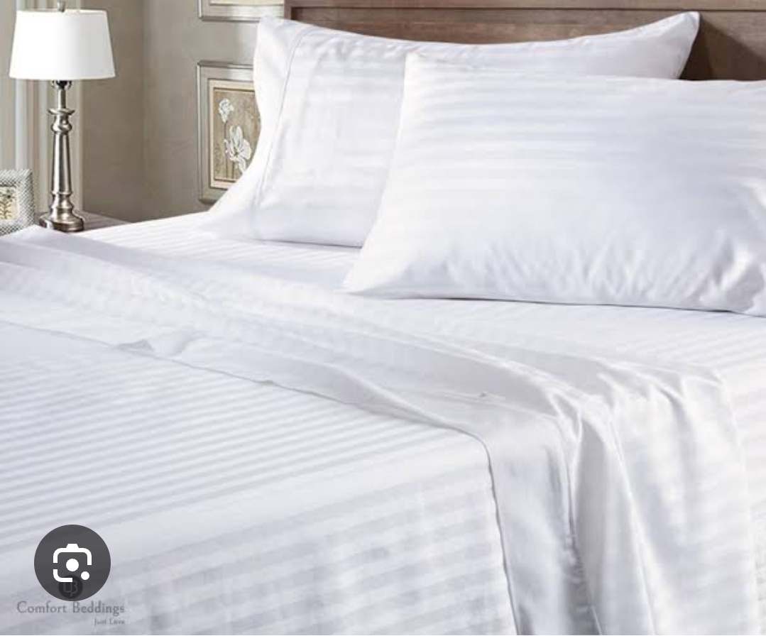 🛏️✨ White Striped Bedsheet – Pure Cotton (TC Brand) ✨🛏️
Transform your bedroom with this elegant hotel-style white striped bedsheet made from premium pure cotton for maximum comfort and luxury.
