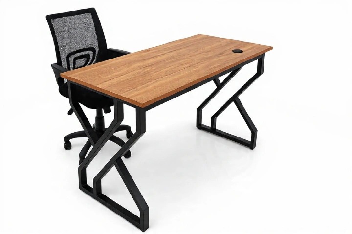 Office Desk 1.2 Meters Office Chair Set Office Study Desk with Ergonomic Office Chair Durable Comfortable Home & Office