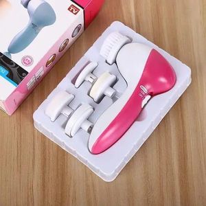 5-in-1 Facial Massager - Deep Cleansing, Exfoliating Brush, Latex Sponge, Pink, 0.5 kg.Rolling massager for better blood circulation and prevent skin from aging.

Soft brush to clean up all the scurf