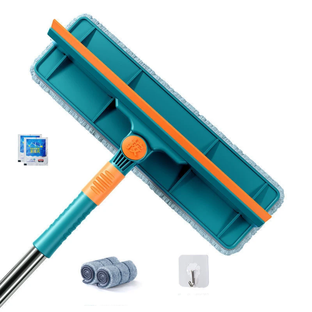 New arrival 2 in 1 window cleaning gadget for high rise windows, double layered squeegee with a telescopic rod and an extra mop cloth
