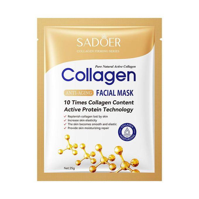 SADOER 10-Piece Face Mask Set 1 Collagen, 1 Vitamin C,1 Turmeric, 3 Avocado, 3 Cucumber 1 Foot mask - Hydrating & Nourishing for All Skin Types