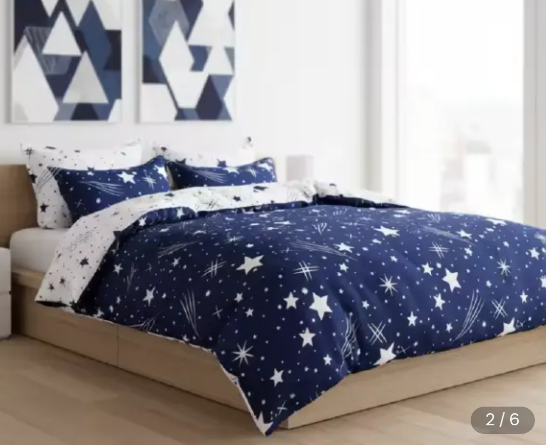 QUICK SALE!!!Generic Star Design 4pcs Duvet Comforter Set Duvet Blanket Starry Sky Bedding Set 1 Soft Microfiber Polyester Comforter 1 White Sheet 2 White Pillowcases