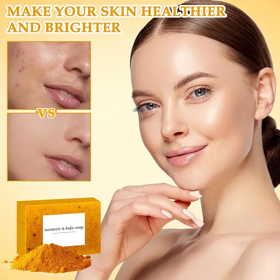 Tumeric and kojic exfoliating brightening bar soap 2pcs