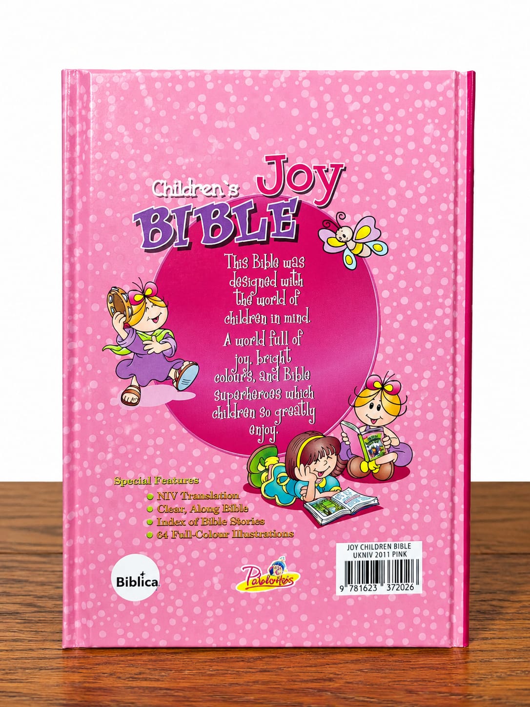 The Joy Children’s Bible is a colorful and engaging Bible designed to help children discover God’s Word in a simple and enjoyable way. With child-friendly stories and illustrations.