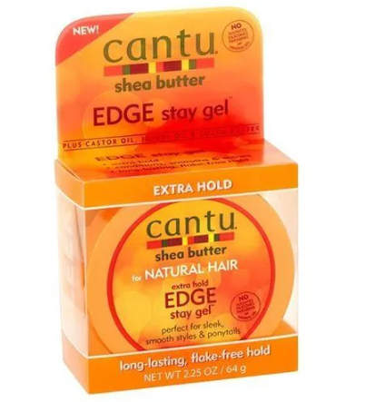 Cantu Edge Stay Gel 64g – Long-Lasting Hold for Smooth, Defined Edges. This edge control gel smooths flyaways, tames frizz, and helps create perfectly defined edges while keeping hair moisturized