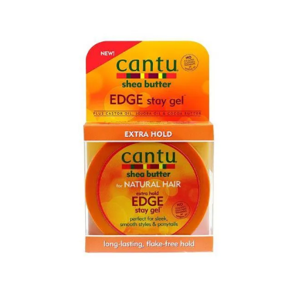 Cantu Edge Stay Gel 64g – Long-Lasting Hold for Smooth, Defined Edges. This edge control gel smooths flyaways, tames frizz, and helps create perfectly defined edges while keeping hair moisturized