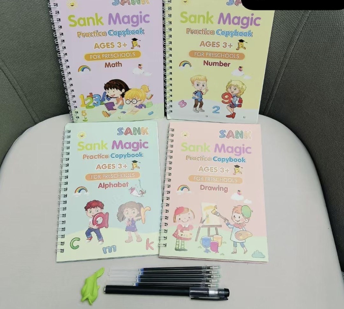 Children Books Introduce Numbers Early for Cognitive Imprrovement, Sank Magic Practice Copybook , Montessori Spelling Game, Pattern Blocks for Improving Concentration for Autism & ADHD Kids Books