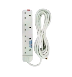 Free bulb +Power King Heavy Duty 4-way Power/Socket Extension Cable Charging Outlet powerking extension cable 5W