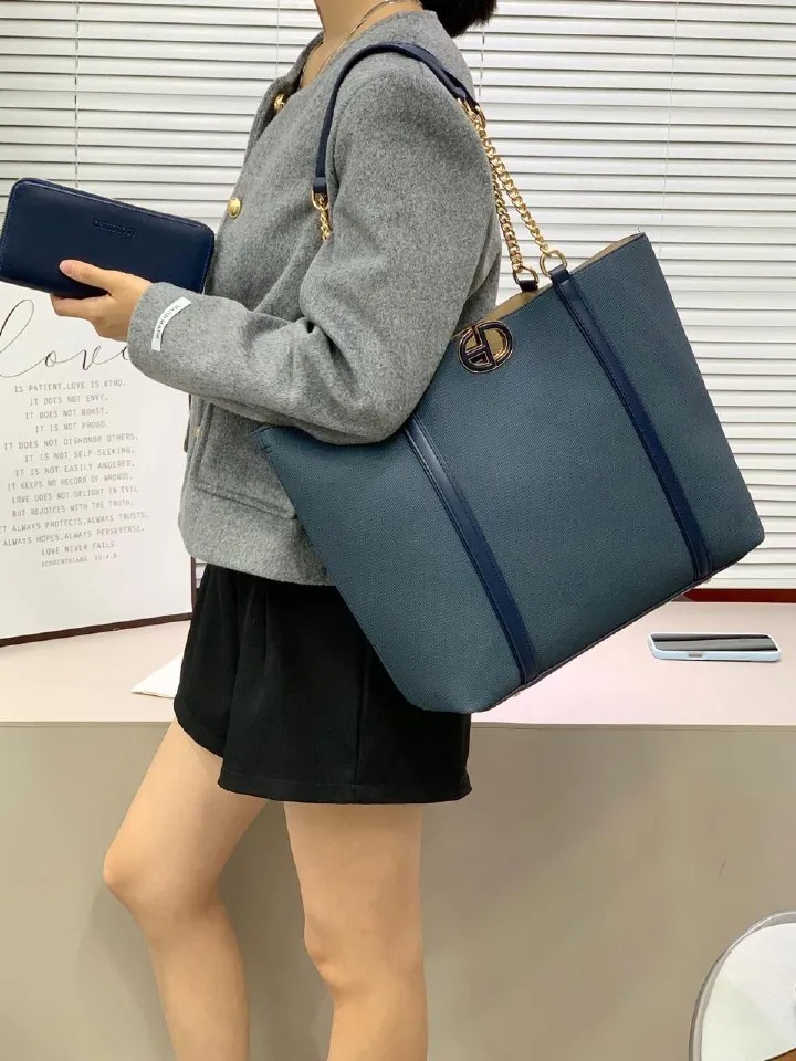 2in1 Classic Trendy Ladies Handbag Women Shoulder Bag Strap Adjustable Fashion Bag Zipper Closure Girls Crossbody Bag with Purse or Wallet Bag