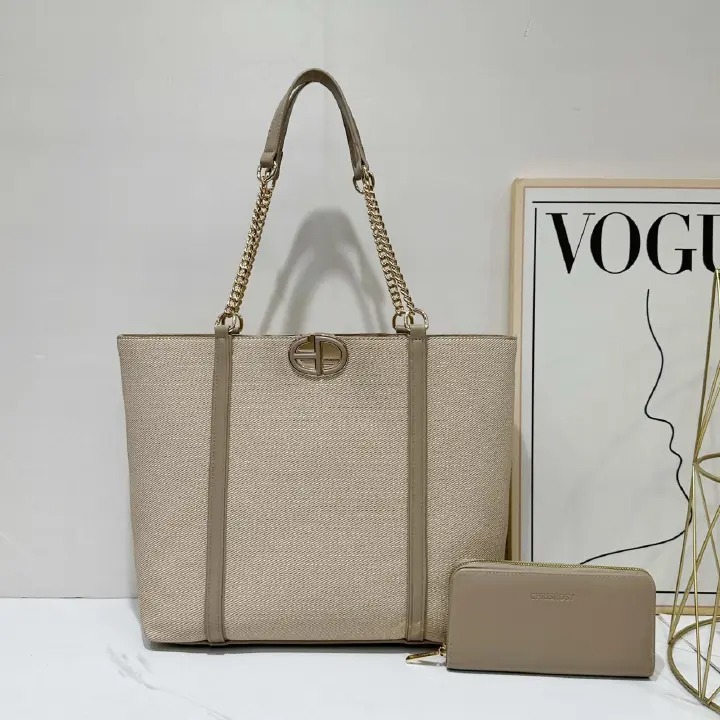 2in1 Classic Trendy Ladies Handbag Women Shoulder Bag Strap Adjustable Fashion Bag Zipper Closure Girls Crossbody Bag with Purse or Wallet Bag