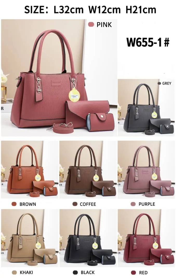 3in1 Classic Trendy Ladies Handbag Women Shoulder Bag Strap Adjustable Fashion Bag Zipper Closure Girls Crossbody Bag with Purse or Wallet and Sling Bag
