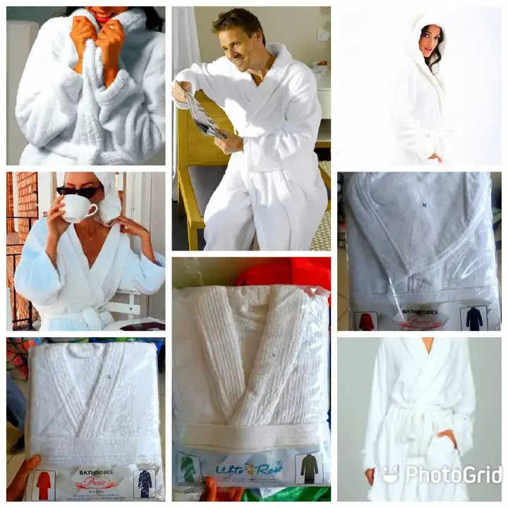 Mens/ Women's Fleece Bathrobe Long Shawl Collar bathing Robe, bathing gown, use as bathing towel