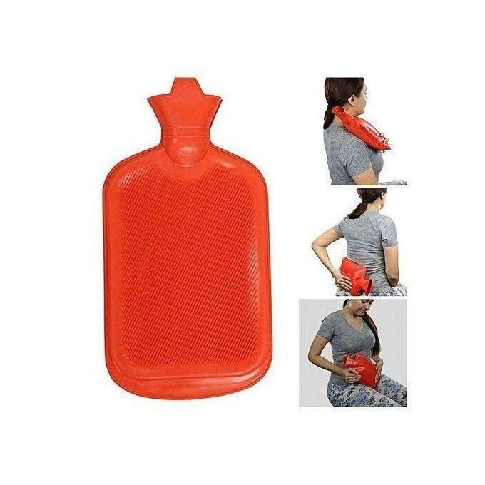 2L Rubber Hot Water Bottle - Multi Color, Non-Toxic, Soft Faux Fur Cover, Pain Relief