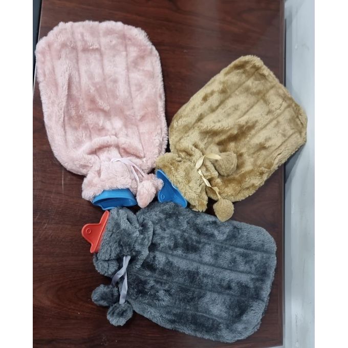 2L Hot Water Bottle with Cover - Multicolor Silicone for Pain Relief