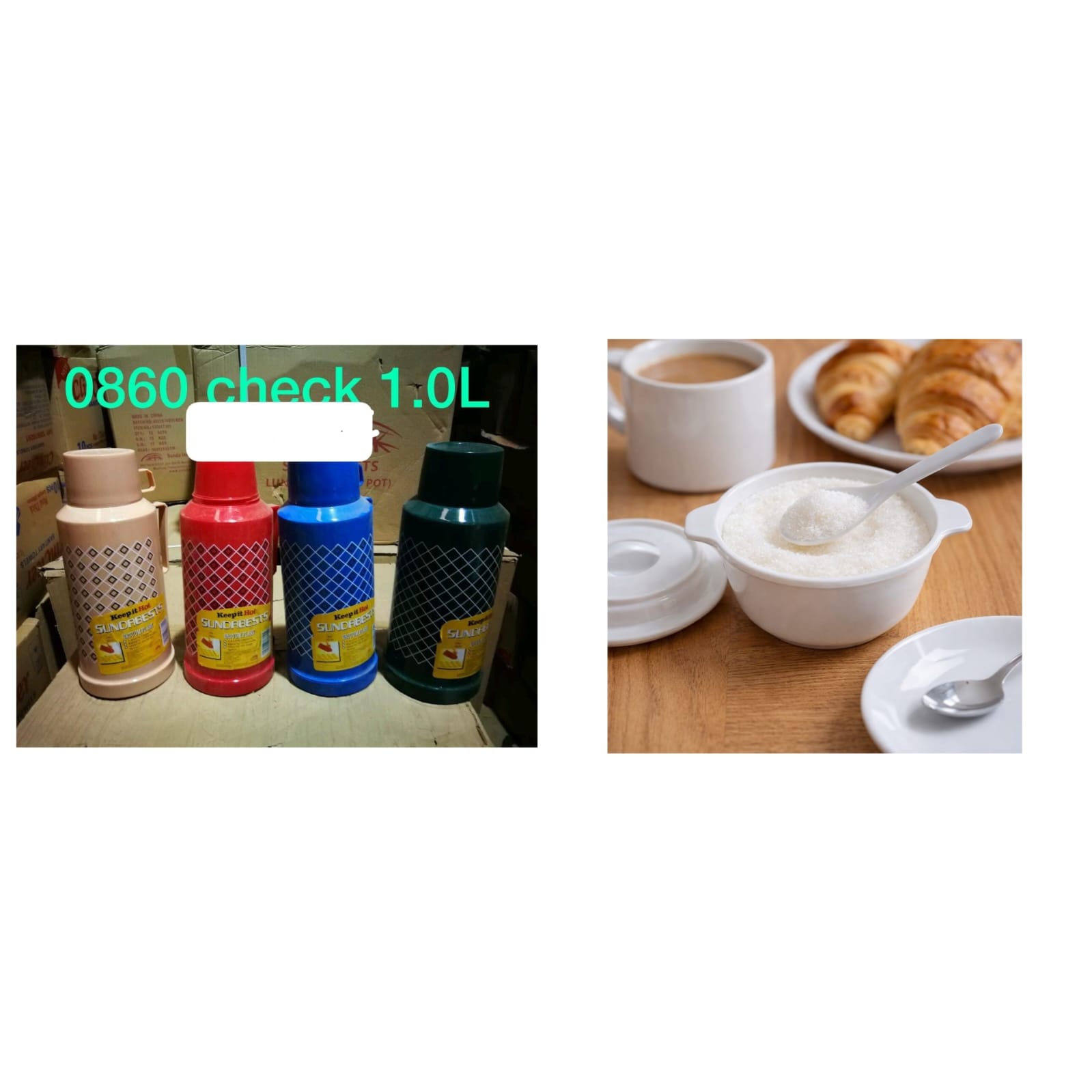 1L Checked Sundabest Vacuum Flask + Melamine Sugar Dish 🔥

Add elegance and convenience to your tea or coffee serving experience with this beautiful and practical combo set.

☕ 1L Checked Sundabes