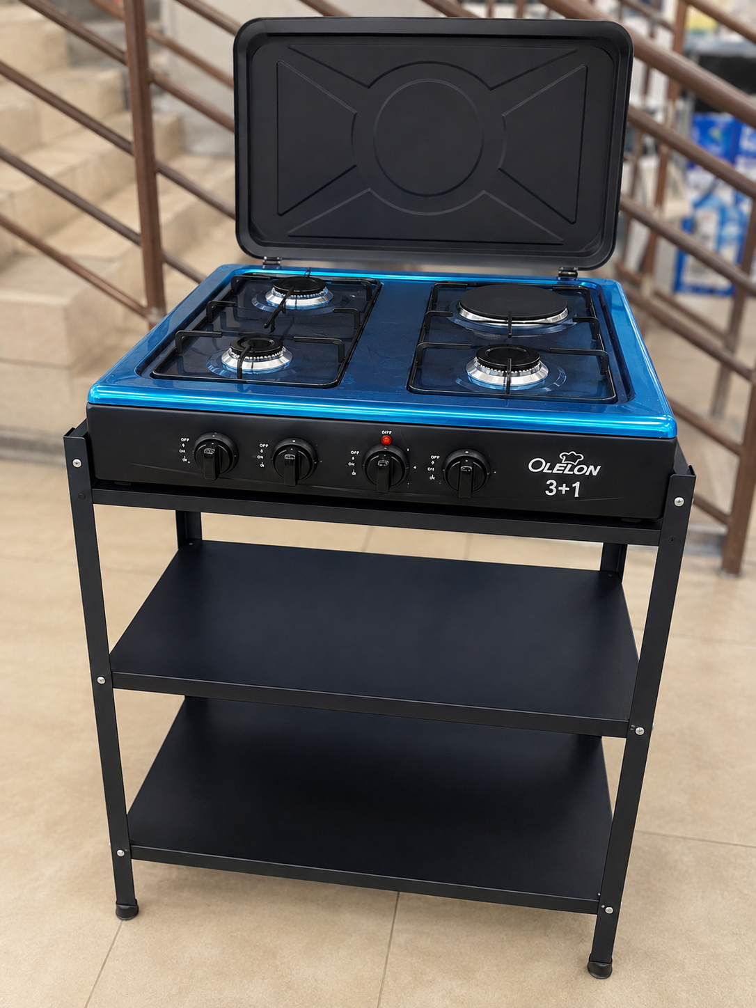 Olelon 3+1 Standing Cooker with Shelves

Upgrade your kitchen with the olelon 3+1 standing cooker, designed for efficiency, durability, and modern cooking convenience. This cooker combines f
