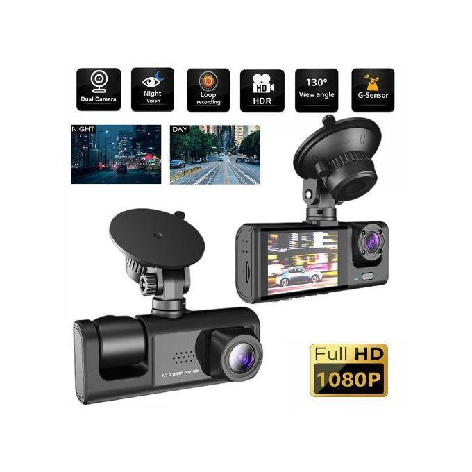 BEST Dashcam Front And Rear Camera,1080P High Definition Three Way Triple Dash Cam,170 Wide Angle Car Camera Dash Cam, All Round Video Recording Car Dash Cam Car Accessories