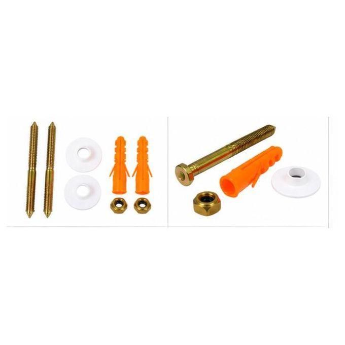 BEST Lirlee Sink Basin Fixing Screw Set Universal Fit Wash Basin Mounting Screws Set Screws for Bathroom Fixtures Wall-Mounted Sink Installation Kit Easy Install Nuts Washers Included