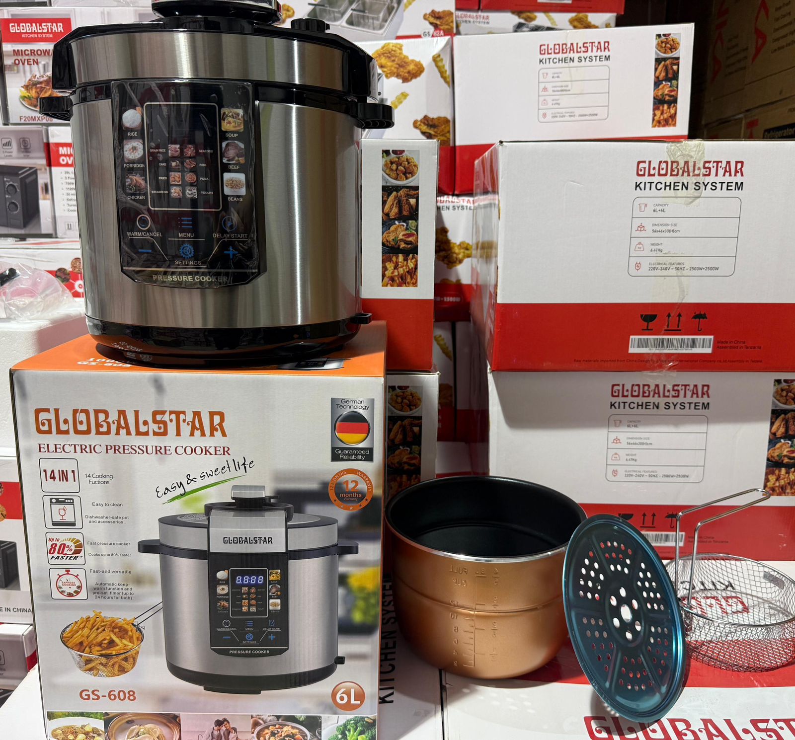 🍵Modern smart cooking technology🍵🍵6 litres 14 in 1 function globalstar  pressure cooker🌽multifunctional pressure cooker is perfect for busy homes, offices, and anyone who wants delicious meals pre