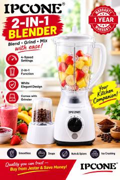 💫 IPCONE 2 in1 Blender With Strong Grinding Machine; For nuts, smoothies, ice crushing, spices and soups💫