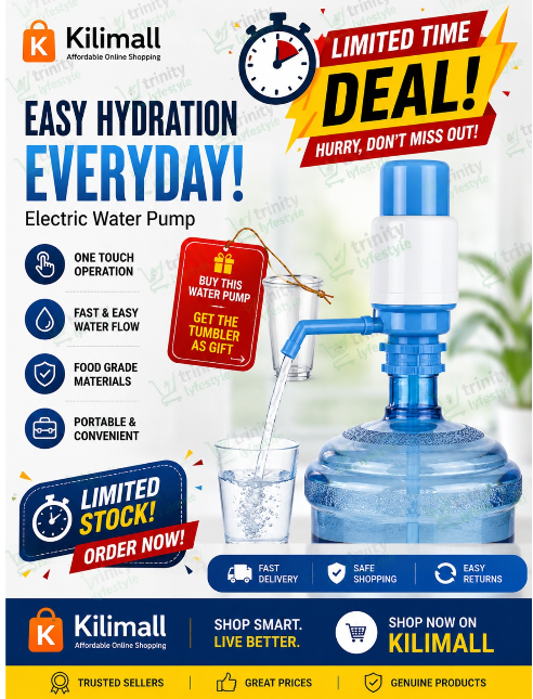 ⏳ LIMITED TIME OFFER Buy a Portable Water Dispenser Pump Manual Water Pump Stand Plastic Cold Manual Water Pump Get a TUMBLER FREE.