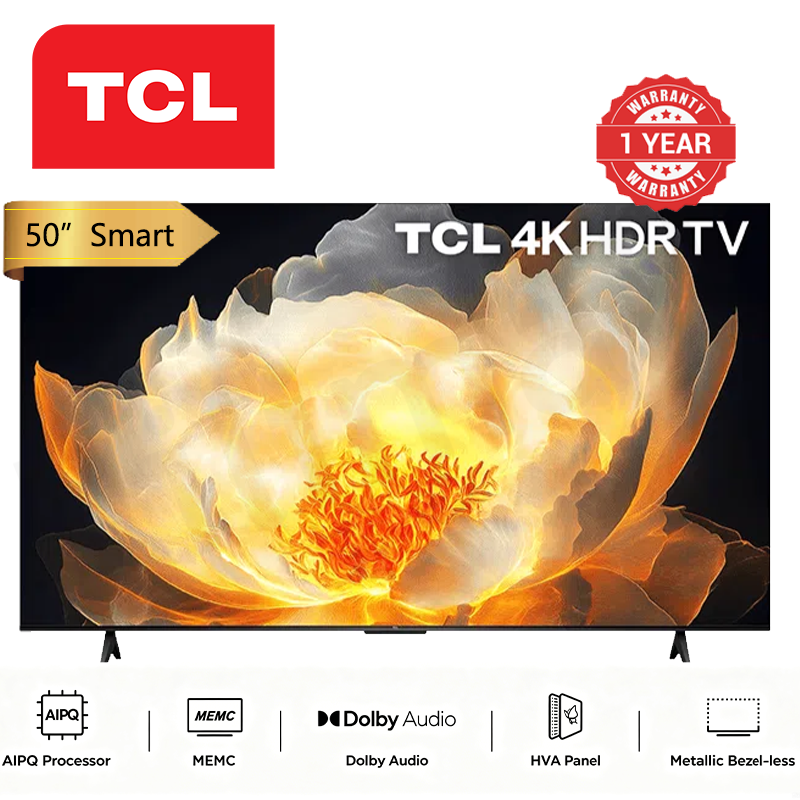 TCL 50 Inch Smart TV 50V6C 4K HDR TV Google Television Dolby Vision Atmos Game Accelerator Voice Control Frameless WIFI Connectivity