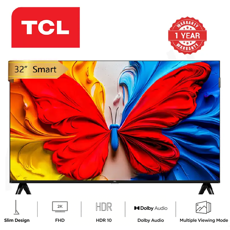 TCL 32 Inch 32S5K QLED TV Frameless Smart TV Android TV Google TV Dolby Audio Inbuilt Decoder Bluetooth Slim Design  Multiple Viewing Mode