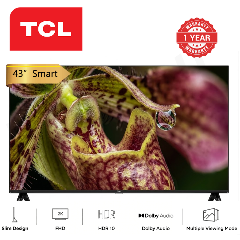 TCL 43 Inch Smart TV 43S5K Dolby Audio Dynamic Color Enhancement QLED Slim Design Multiple Viewing Mode  WIFI Connectivity