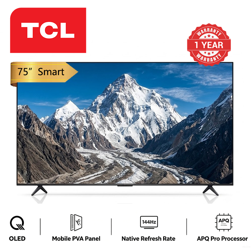 TCL 75 Inch 75C6K Smart TV Premium QD MiniLED TV AiPQ Pro Processor Ultra Slim Design High HDR Brightness  Frameless WIFI  Connectivity