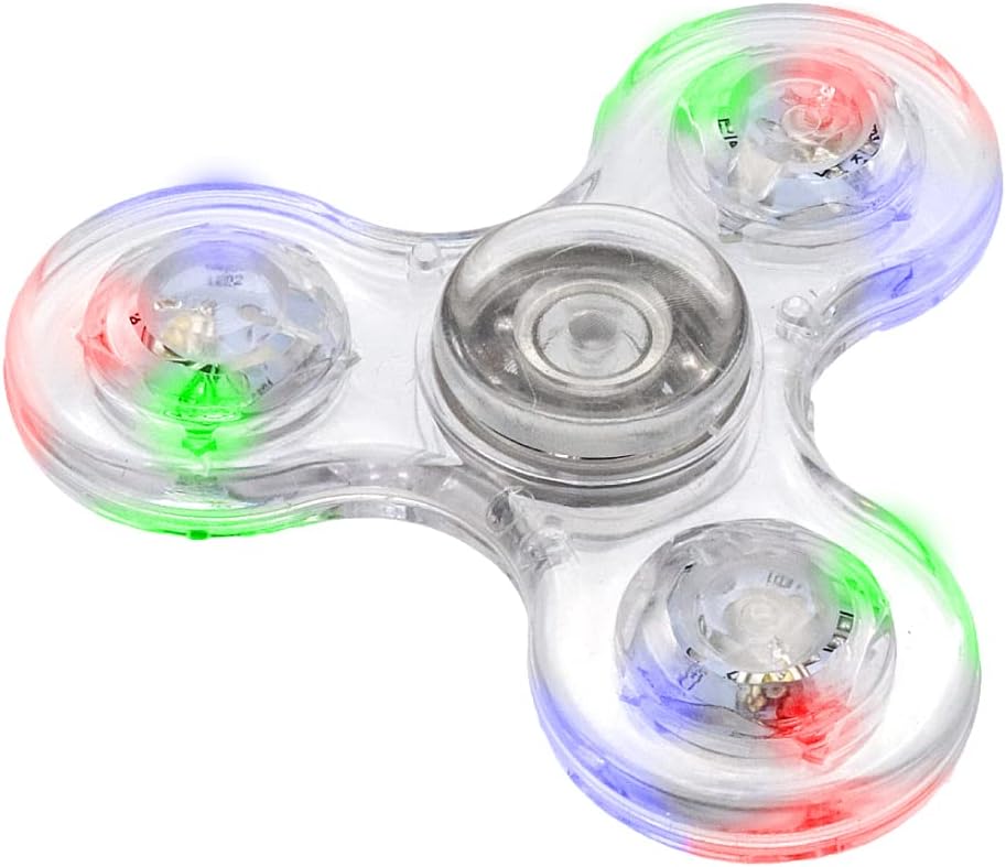 Premium LED Light Up Fidget Spinner - Crystal Clear Glow In The Dark Hand Spinner Stress Relief Toy