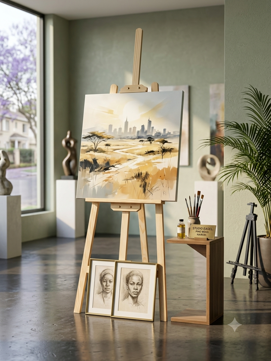Professional A-Frame Wooden Easel Stand for Art, Studio, and Event Displays
